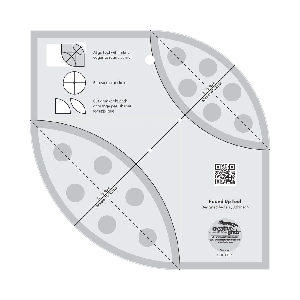 Creative Grids Round Up Tool and Quilting Ruler — Cottage Quilting Ltd.