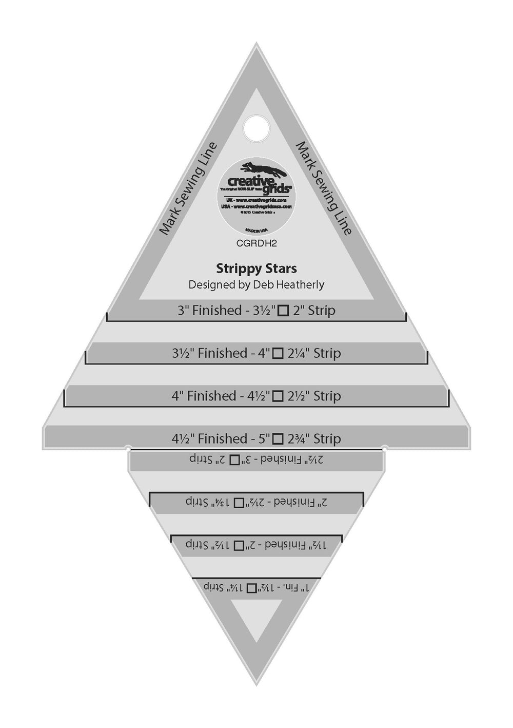 Creative Grids Strippy Stars Tool 5in x 7-1/2in Quilt Ruler — Cottage Quilting Ltd.
