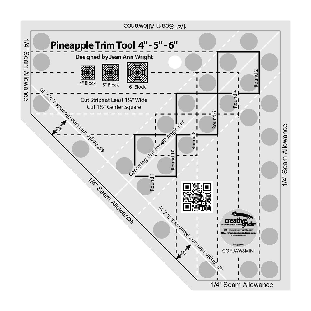 Creative Grids Pineapple Trim Tool Mini Quilt Ruler — Cottage Quilting Ltd.