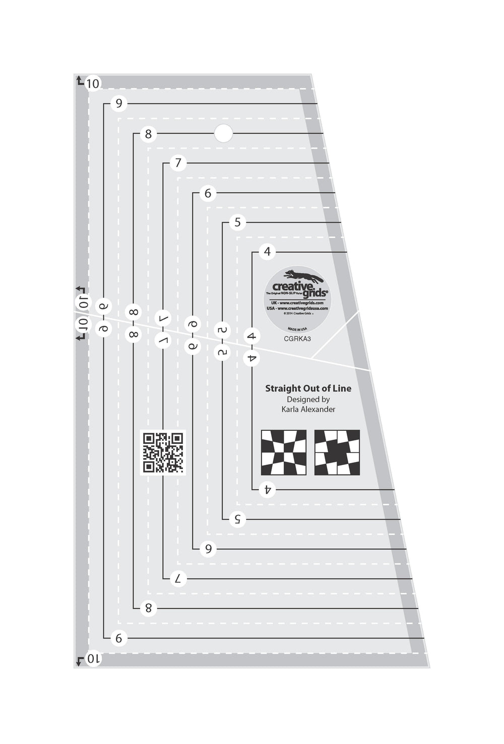 Creative Grids Straight Out Of Line 6in x 10in Quilt Ruler — Cottage Quilting Ltd.