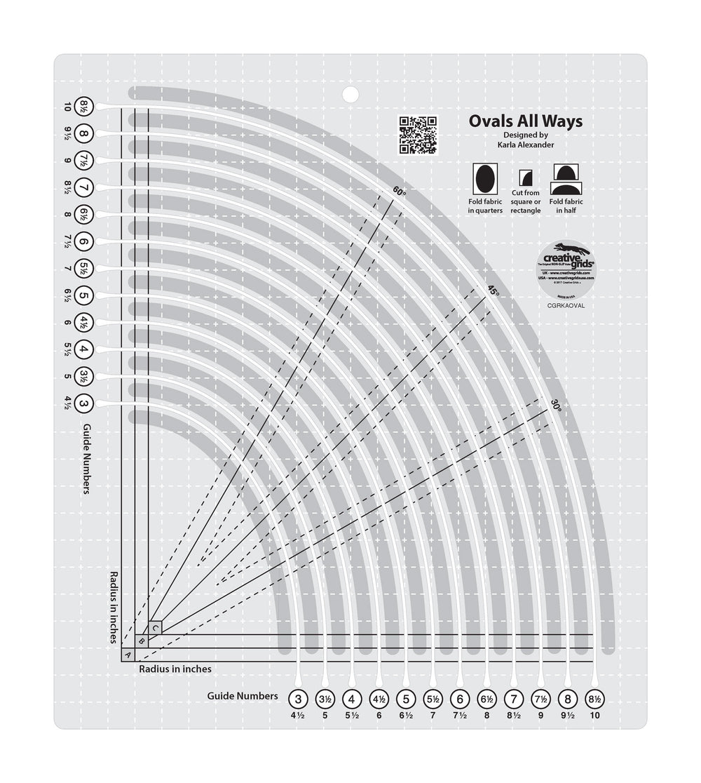 Creative Grids Ovals All Ways Quilt Ruler — Cottage Quilting Ltd.