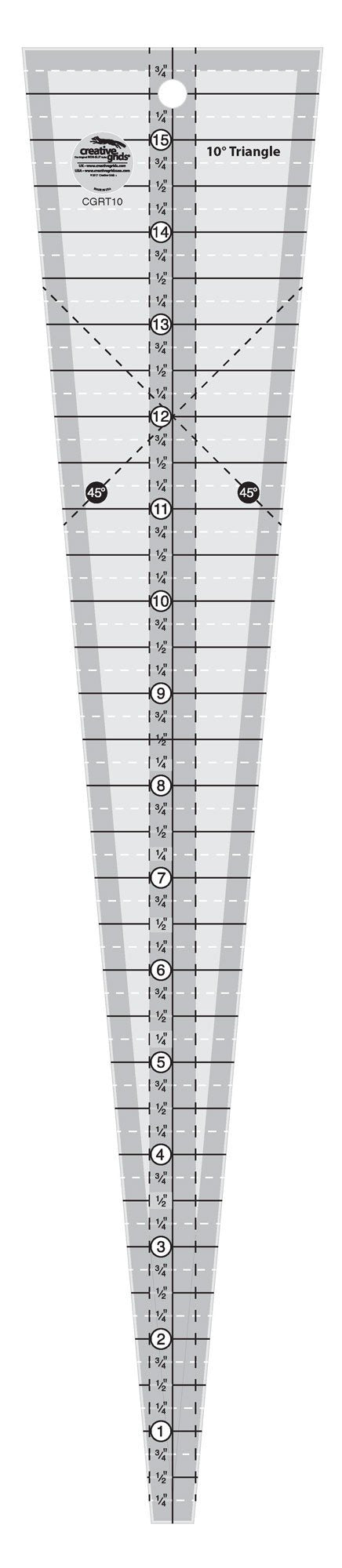 Creative Grids 10 Degree Triangle Ruler — Cottage Quilting Ltd.