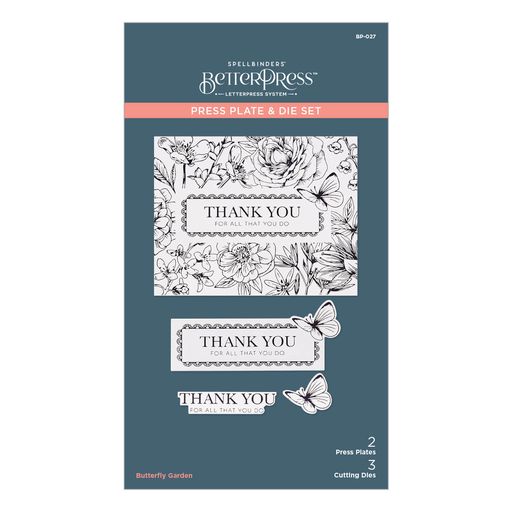 Ensemble Plaque de Pressage et Matrices Jardin de Papillons de la Collection BetterPress