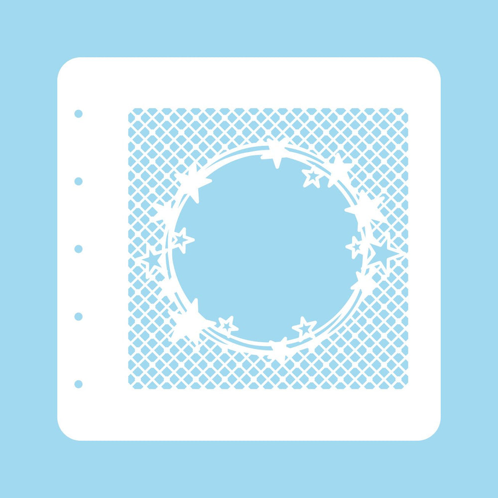 Stencil A6 For Magnetic Colour Set Christmas Time Stars in Strangled Circles