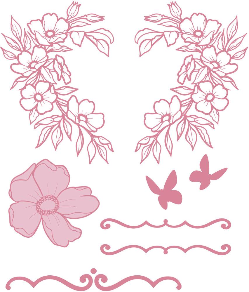 Couture Creations Tampons Couronne Fleurie