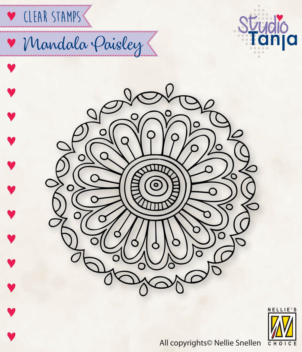Nellie's Choice Tampon Transparent Mandalas Fleur de Paisley 2