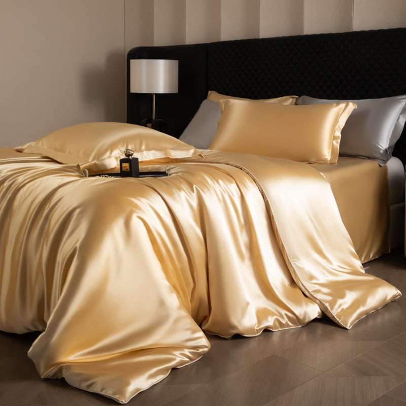 Lustre Luxe Ensemble de Housse de Couette Élégant - Camel Gold