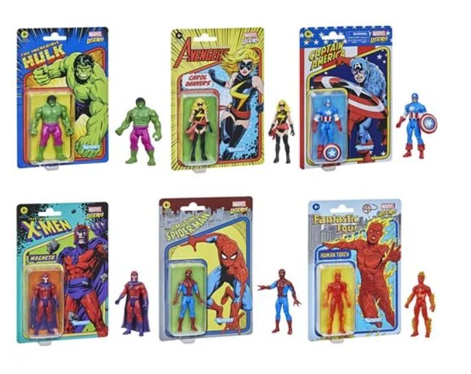 Marvel Legends Retro Collection Wave 1 3.75" Set of 6 Figures
