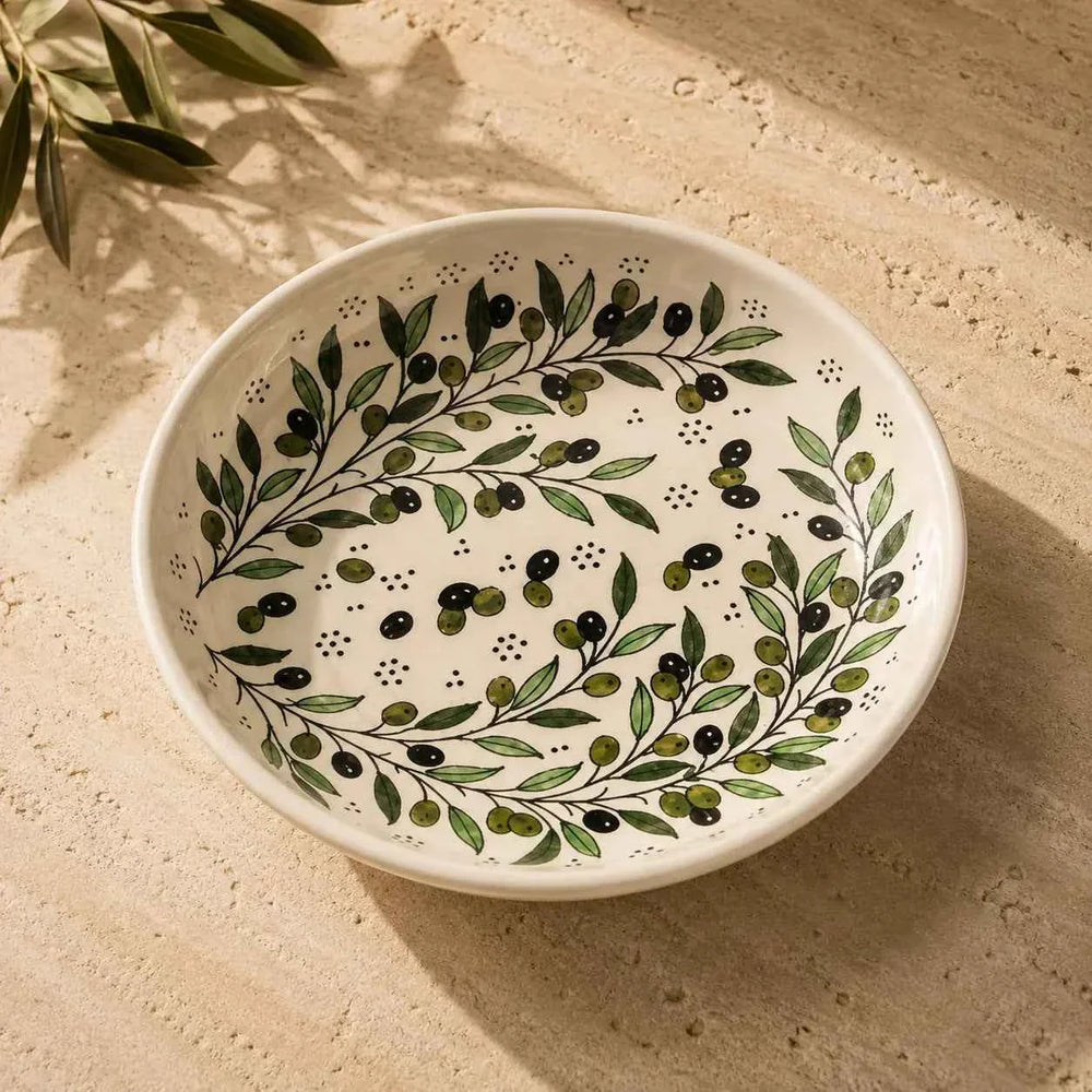Handmade Palestinian Zatoun Branch Serving Bowl – Salad & Fruit 35cm