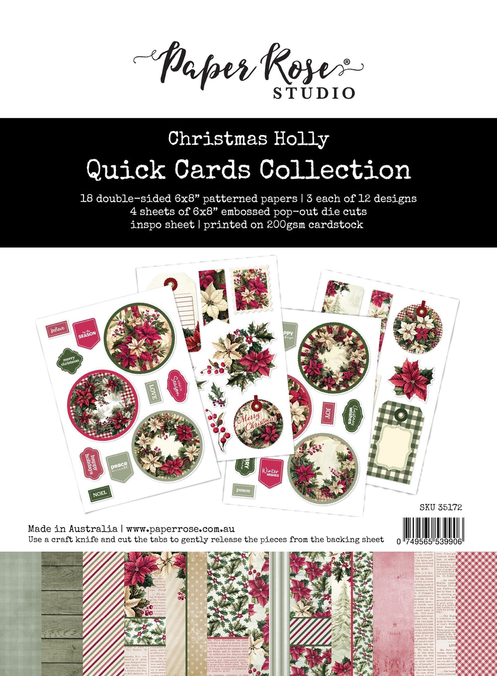 Collection de cartes rapides Houx de Noël 35172