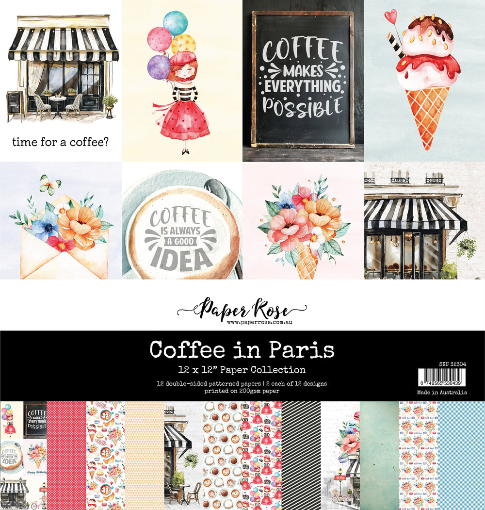 Coffee In Paris 12x12 Paper Collection 32304 — Ecstasy Crafts