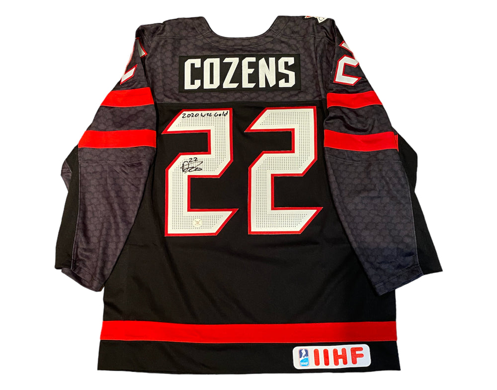Dylan Cozens Autographed Team Canada Alternate Black Nike Jersey Ins. "2020 WJC Gold"