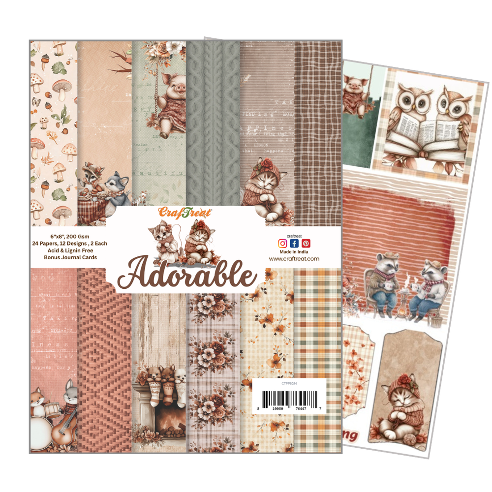 Bloc de papier CrafTreat - Adorable 15 x 20 cm