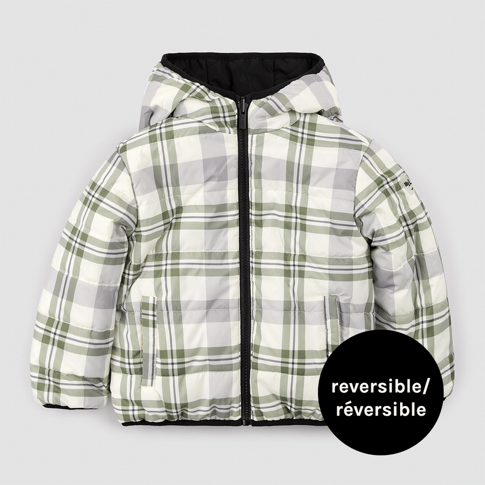 Reversible Jacket | Winter Moss Plaid Print on Black | Miles the Label