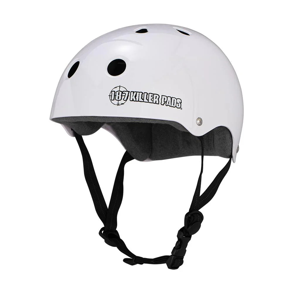 Casque Pro de Skate 187 Killer Pads avec doublure Sweat Saver - Blanc