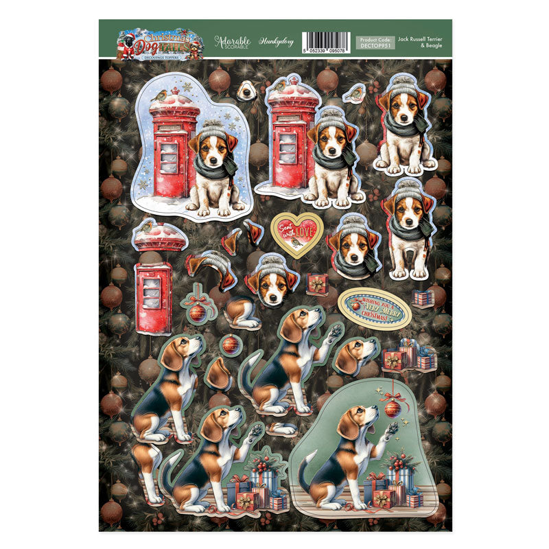 Feuille de dessus de découpage Jack Russell Terrier et Beagle