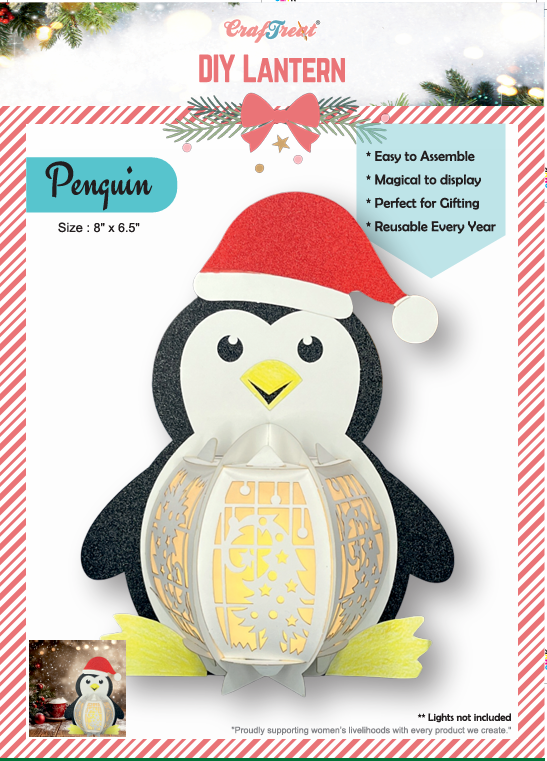 Lanternes en papier à faire soi-même CrafTreat - Pingouin