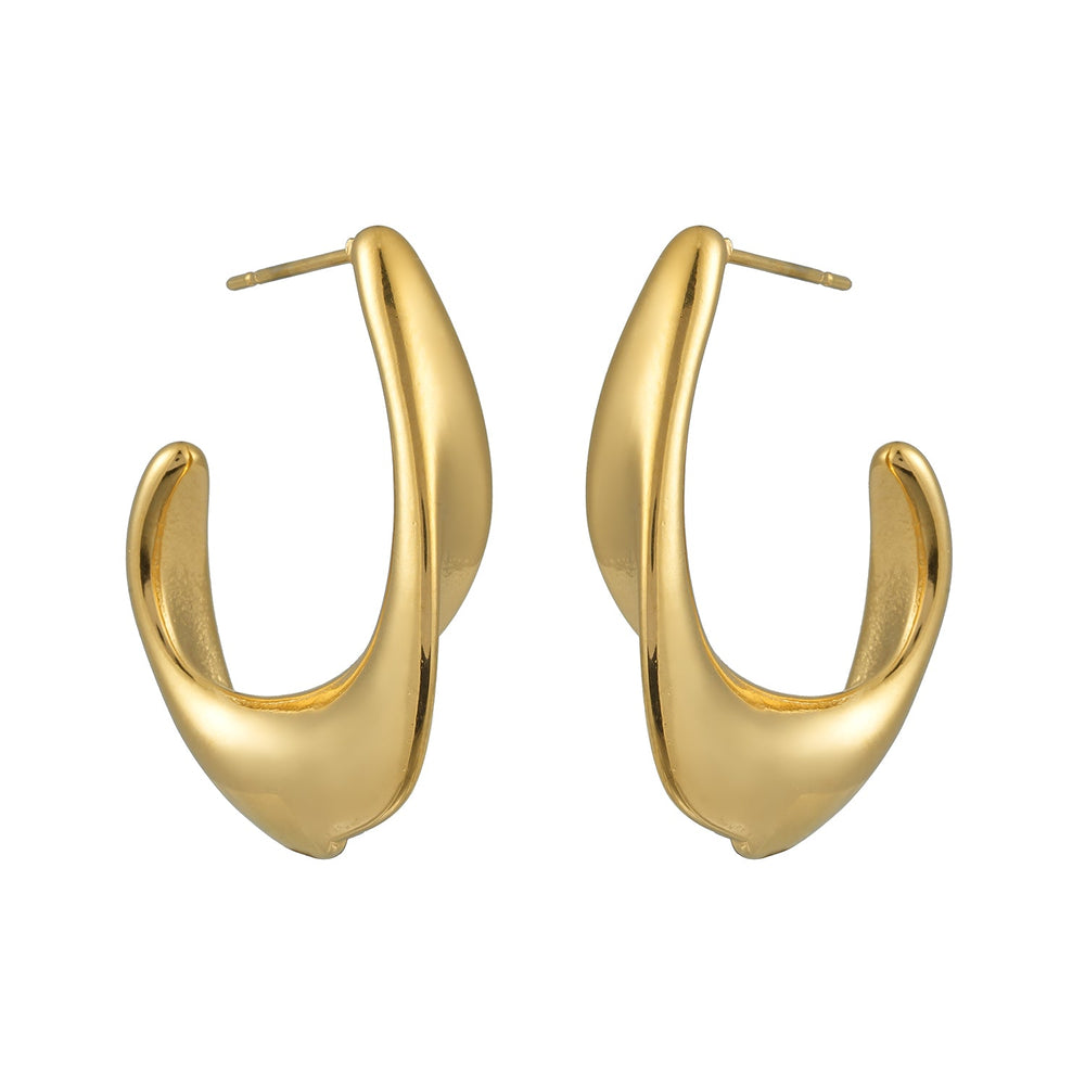 FLIRTA Or : Boucles d'oreilles architecturales inspirées de l'Art Déco vintage