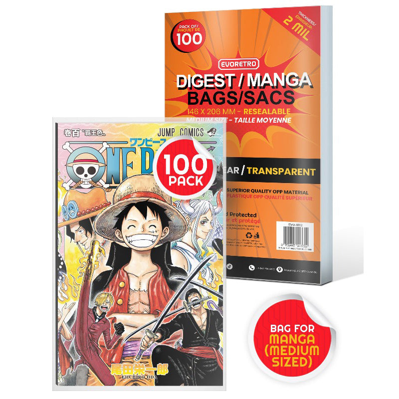 Resealable Bags for Digest, Manga comic