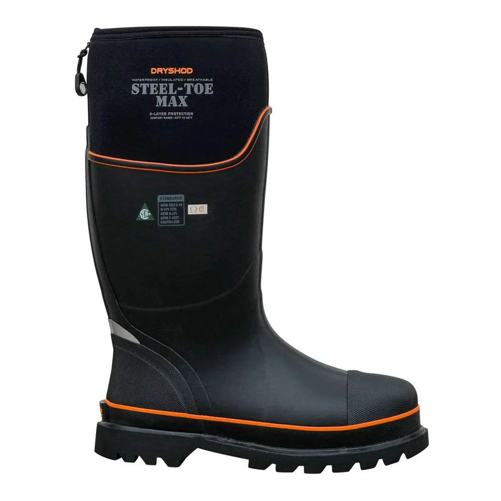 Dryshod Max CSA à embout d'acier Unisexe Noir/Orange