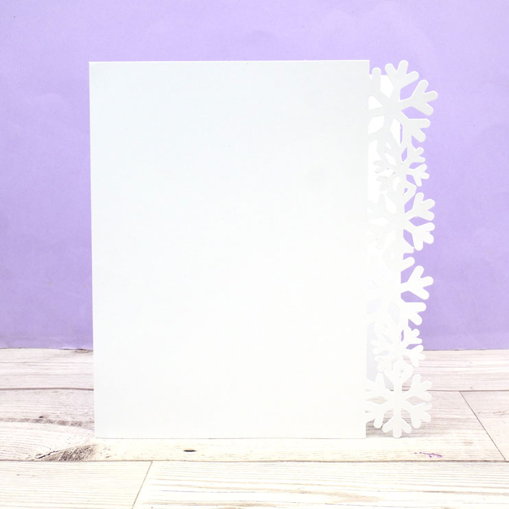 Cartes vierges festives à bords décoratifs - Flocons de neige