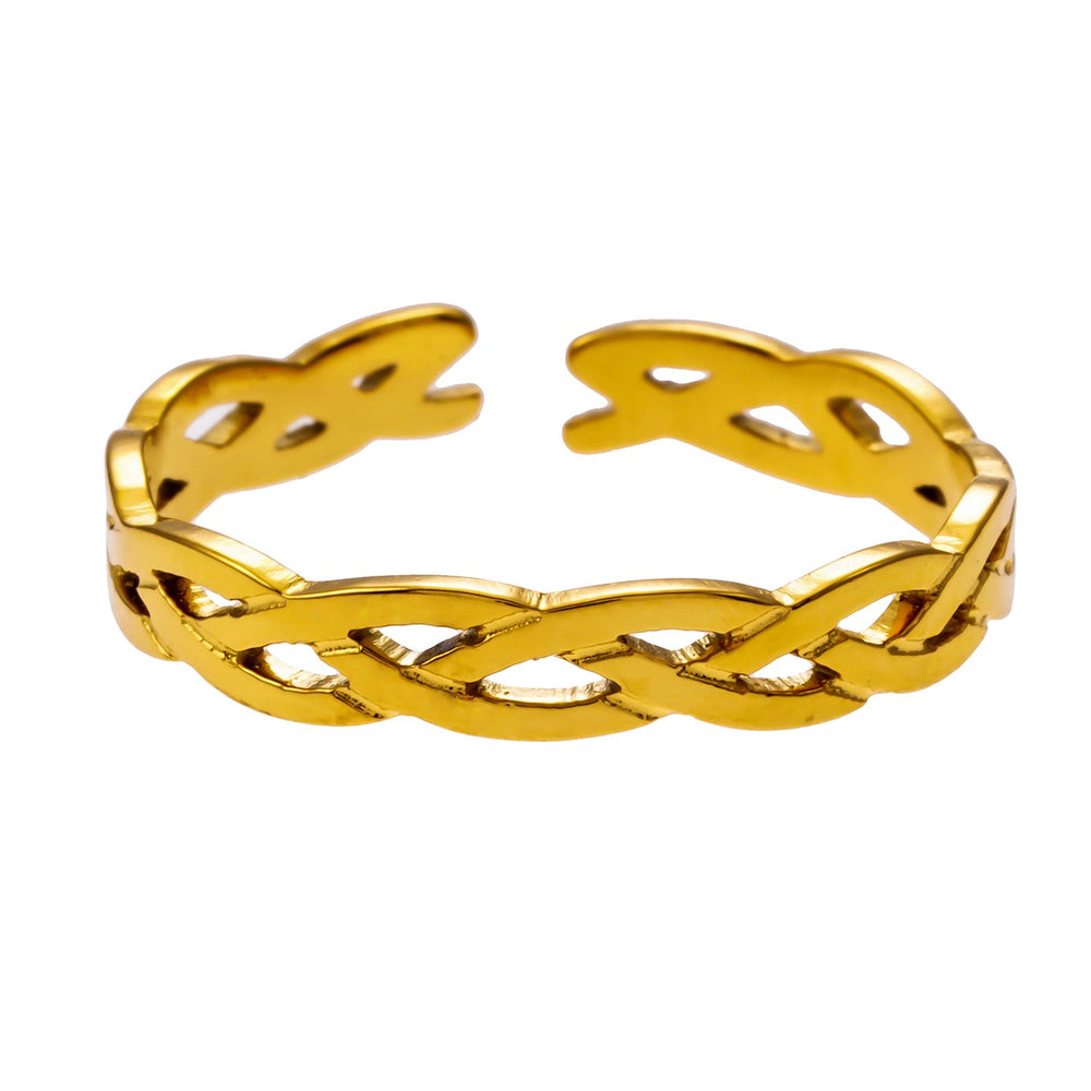 ELIOTT Or : Bague à motif tressé croisé