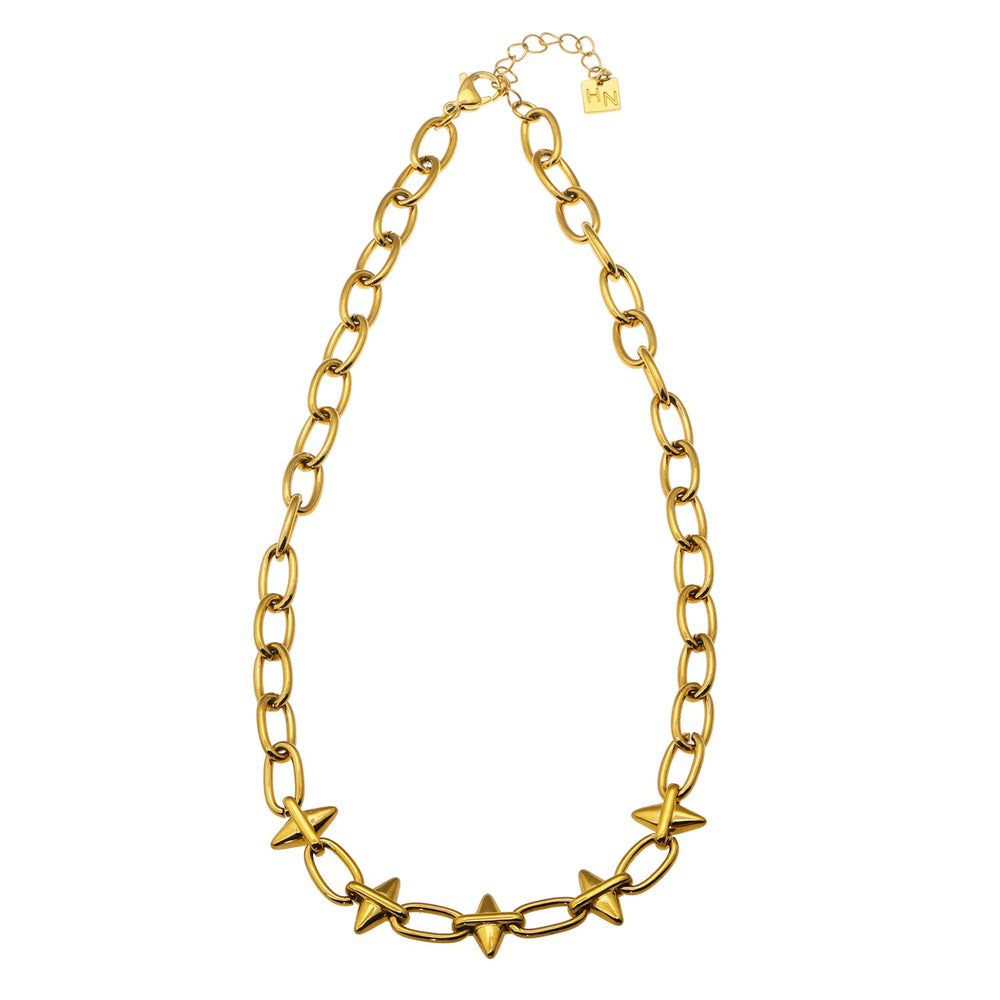 ELLINOR : Chaîne audacieuse style chic industriel avec gouttes diamantées