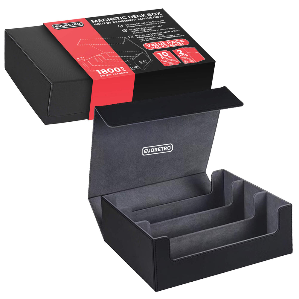 Boîte de rangement EVORETRO magnétique pour cartes - Contient 1800 cartes