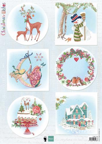 Feuille de découpe A4 Cerf de Noël