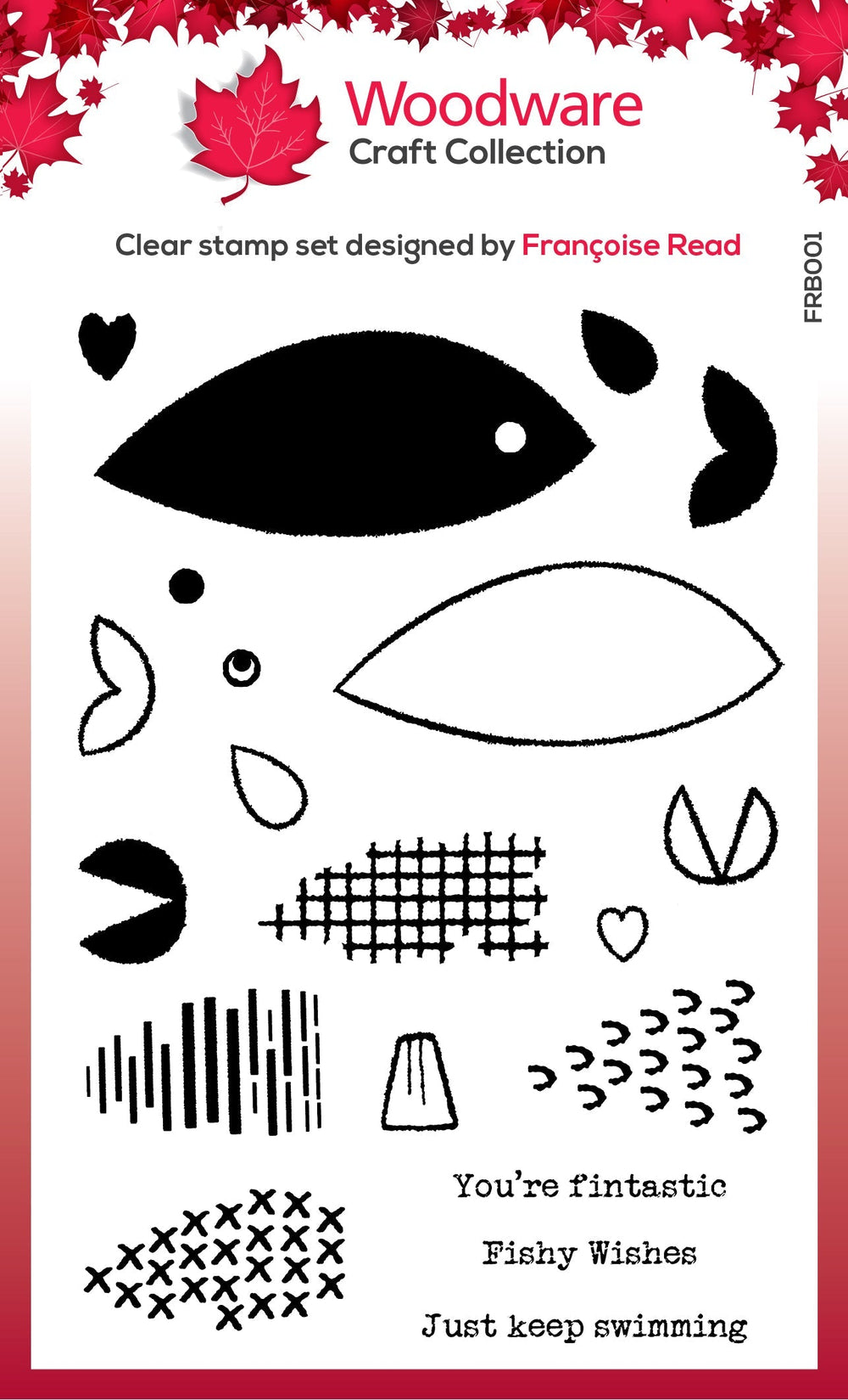 Woodware Clear Singles Build A Fish 6 in x 8 in Stamp