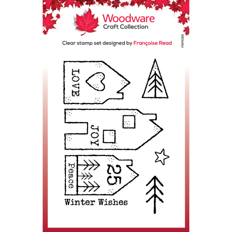 Woodware Clear Singles Nordic Houses 3 in x 4 in stamp Set