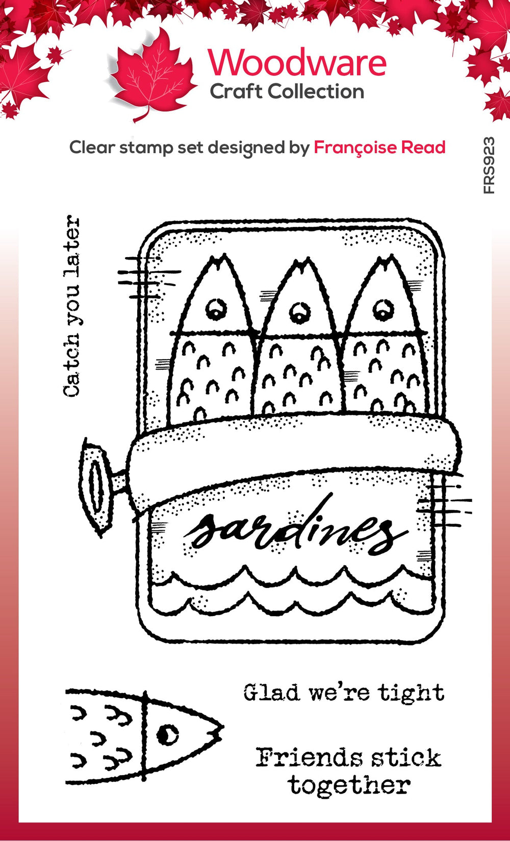 Tampon Woodware Clear Singles Boîte de sardines 10 x 15 cm