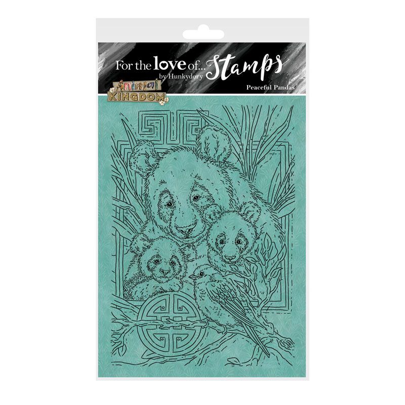 Pour l'amour des timbres - Ensemble de tampons paisibles pandas A6