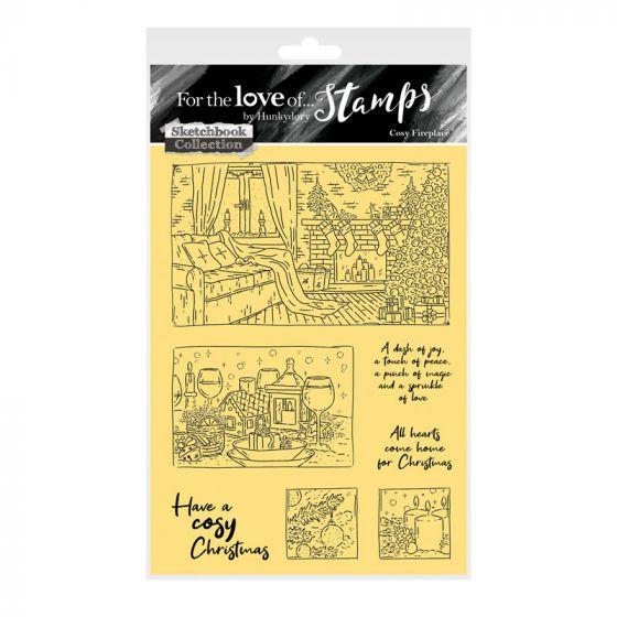 For The Love Of Stamps - Set de Tampons A6 Cheminée Cosy