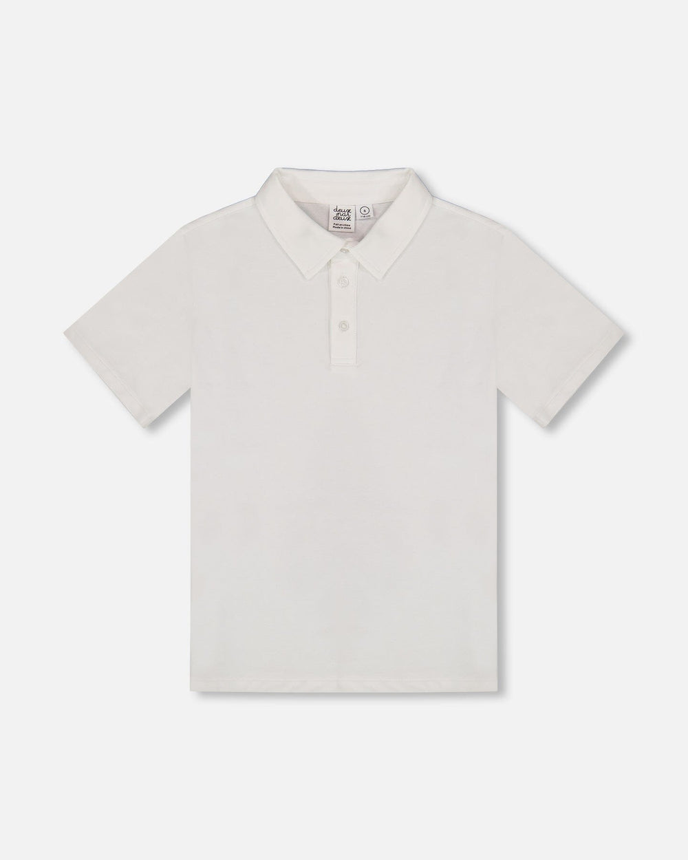 Short Sleeve Polo Shirt White — Deux par Deux