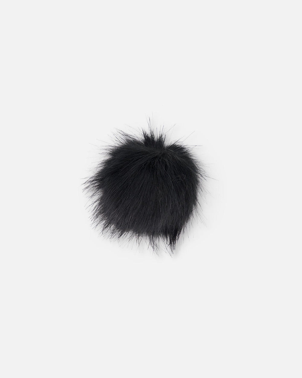 Pompom en fausse fourrure noire pour bonnet