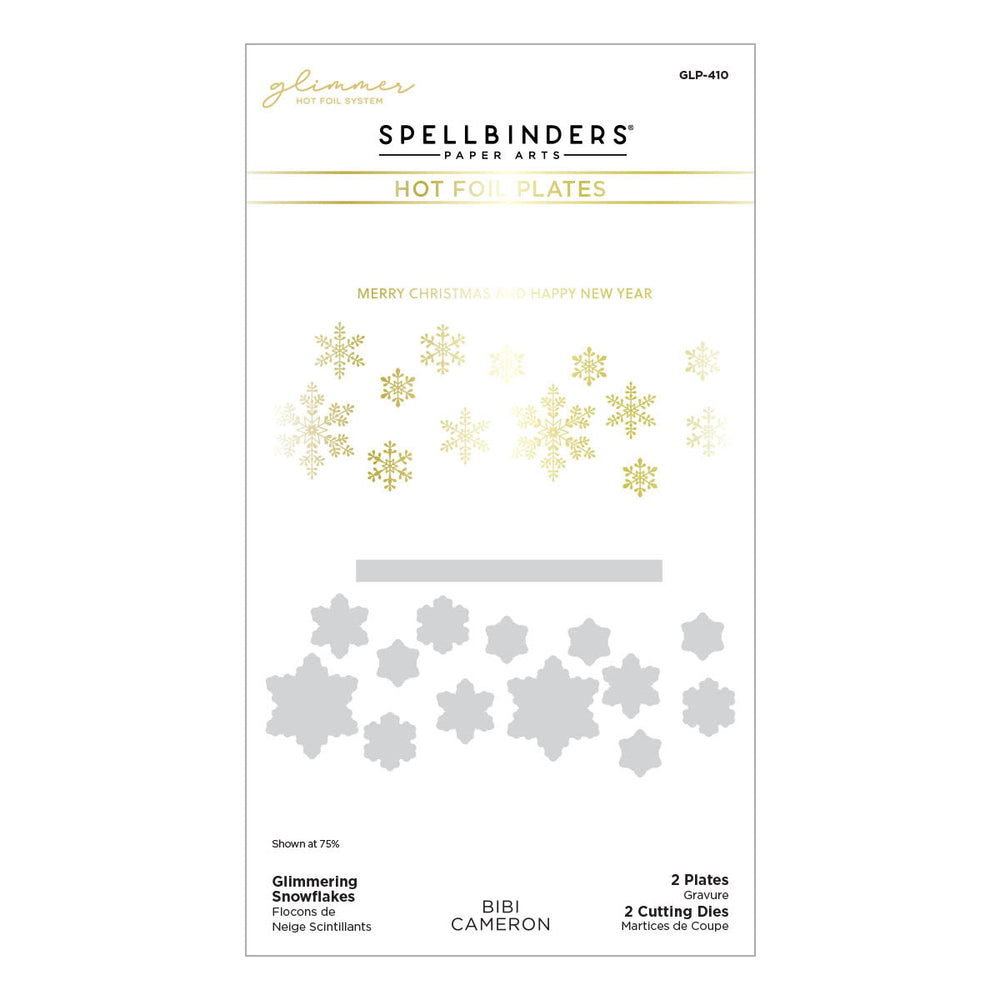 Glimmering Snowflakes Hot Foil Plate & Die Set from the Bibi's Snowflakes Collection by Bibi Cameron