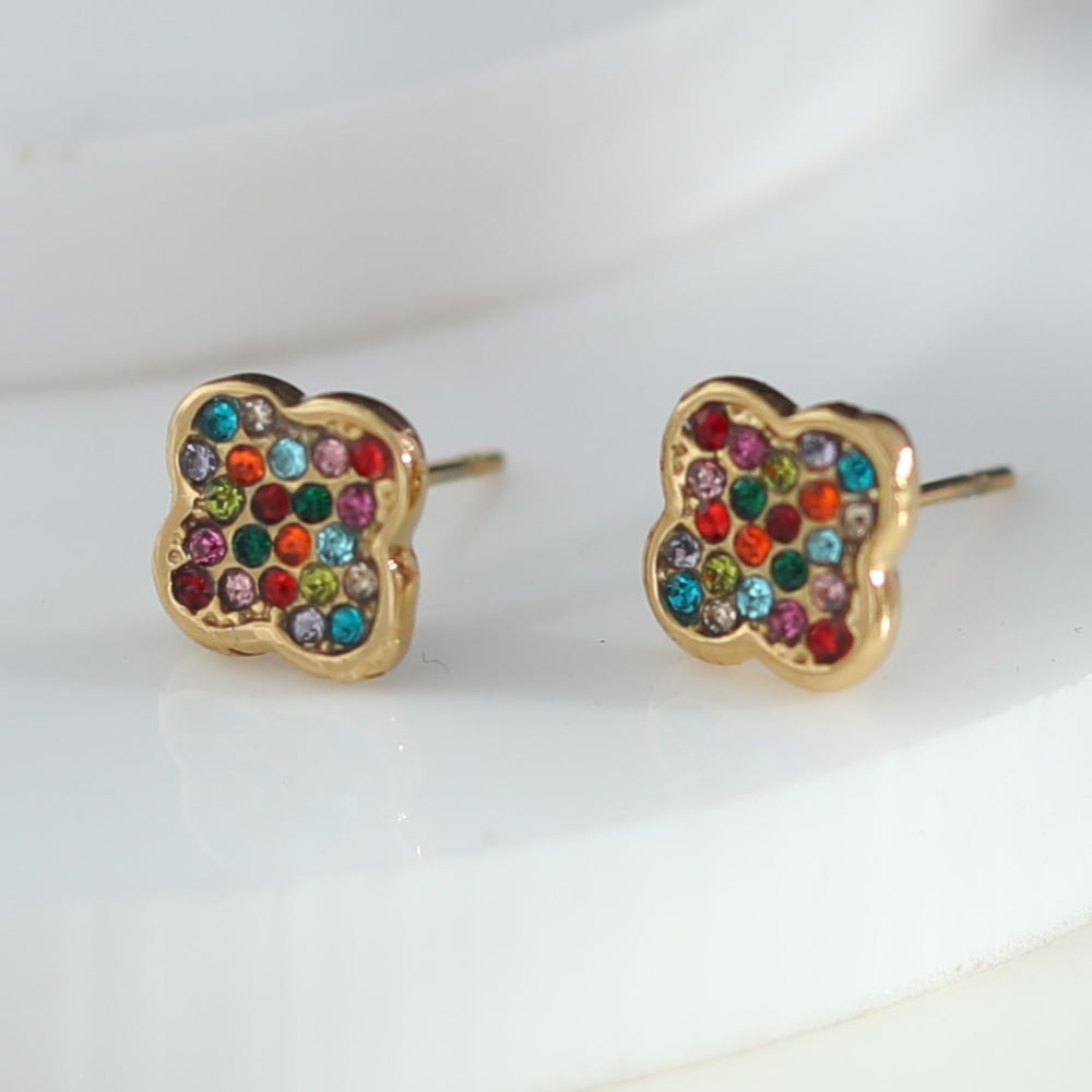 GOLDIE : Boucles d'oreilles à clous multicolores d'inspiration vintage
