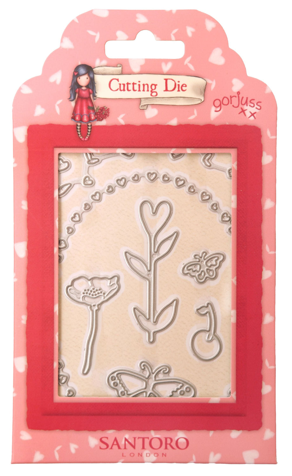SAN Matrices de découpe Cœurs, Papillons et Fleurs Gorjuss Essentials 7 PC