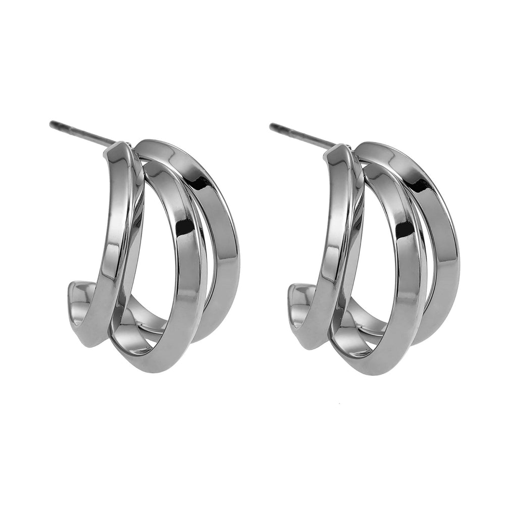 GRIZZANA : Boucles d'oreilles créoles triples en argent