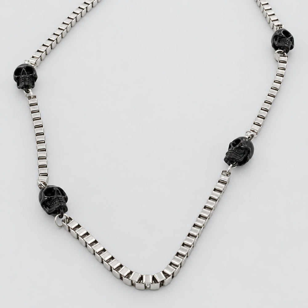 GoSteel Biker Skull Chain Necklace