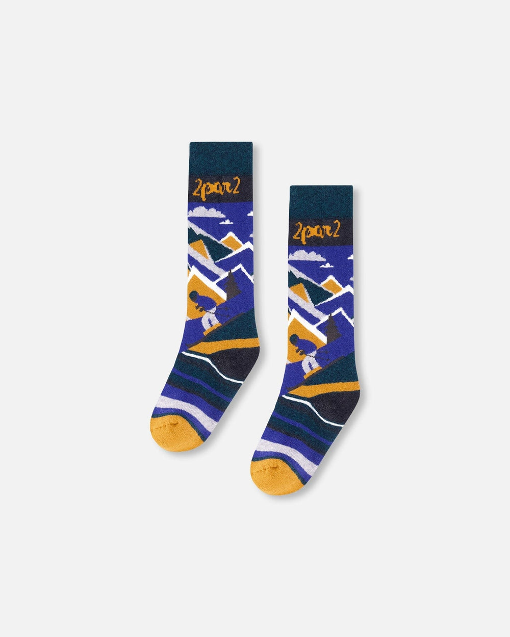 Chaussettes de ski d'hiver en laine mérinos sarcelle foncée