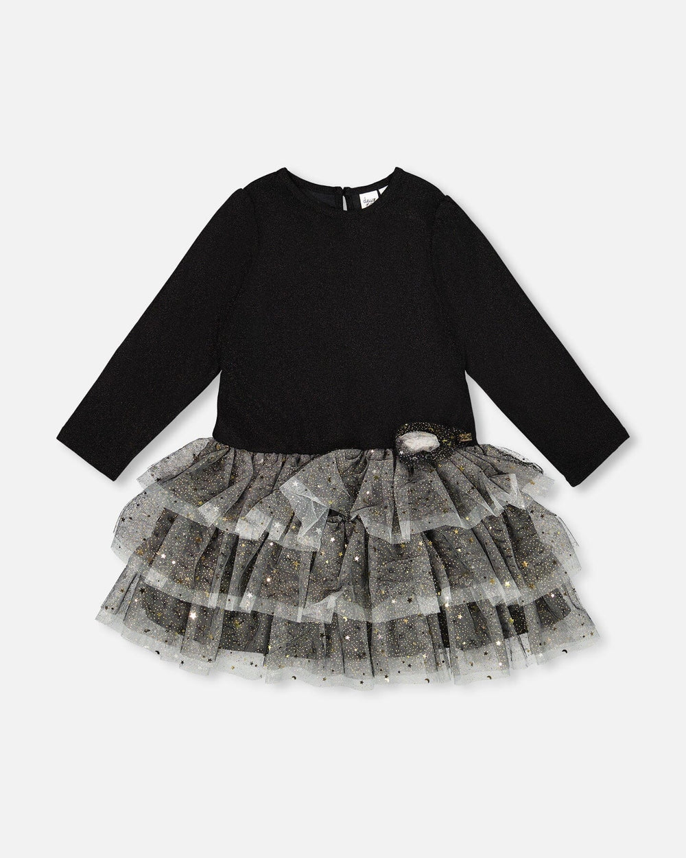 Glittering Mesh Skirt Party Dress Black — Deux par Deux