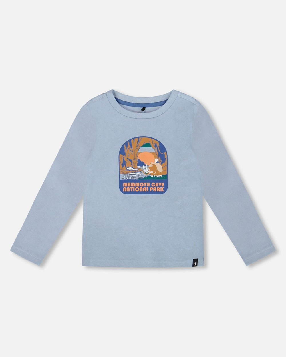Organic Cotton Long Sleeve T-Shirt Light Blue — Deux par Deux