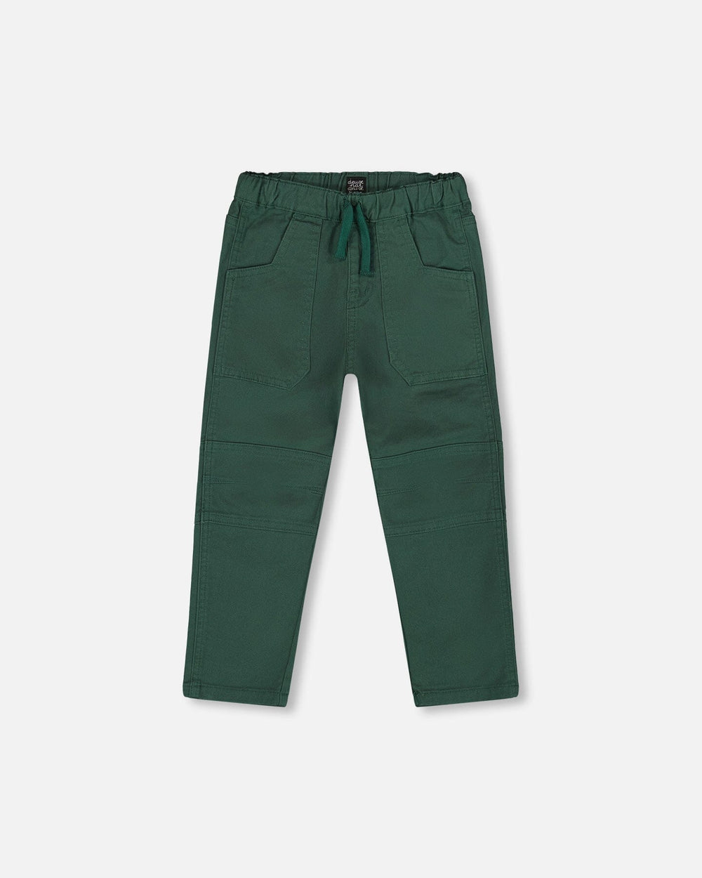 Twill Jogger Pants With Patch Pockets Forest Green — Deux par Deux