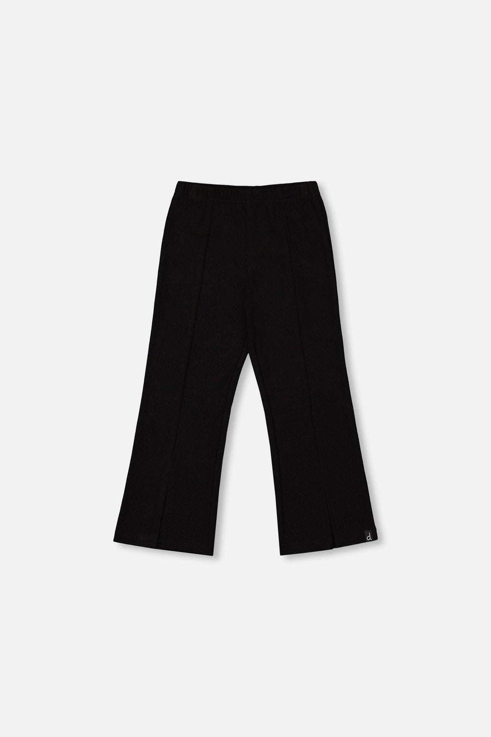 Ribbed Leggings Bootleg With Slit Black