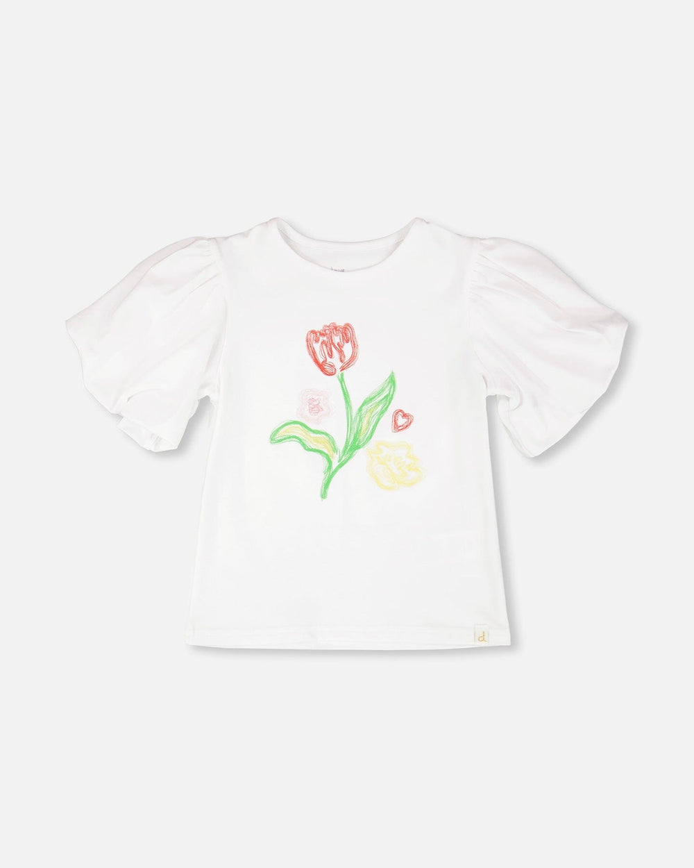 Haut en Jersey de Coton Bio Blanc Brodé