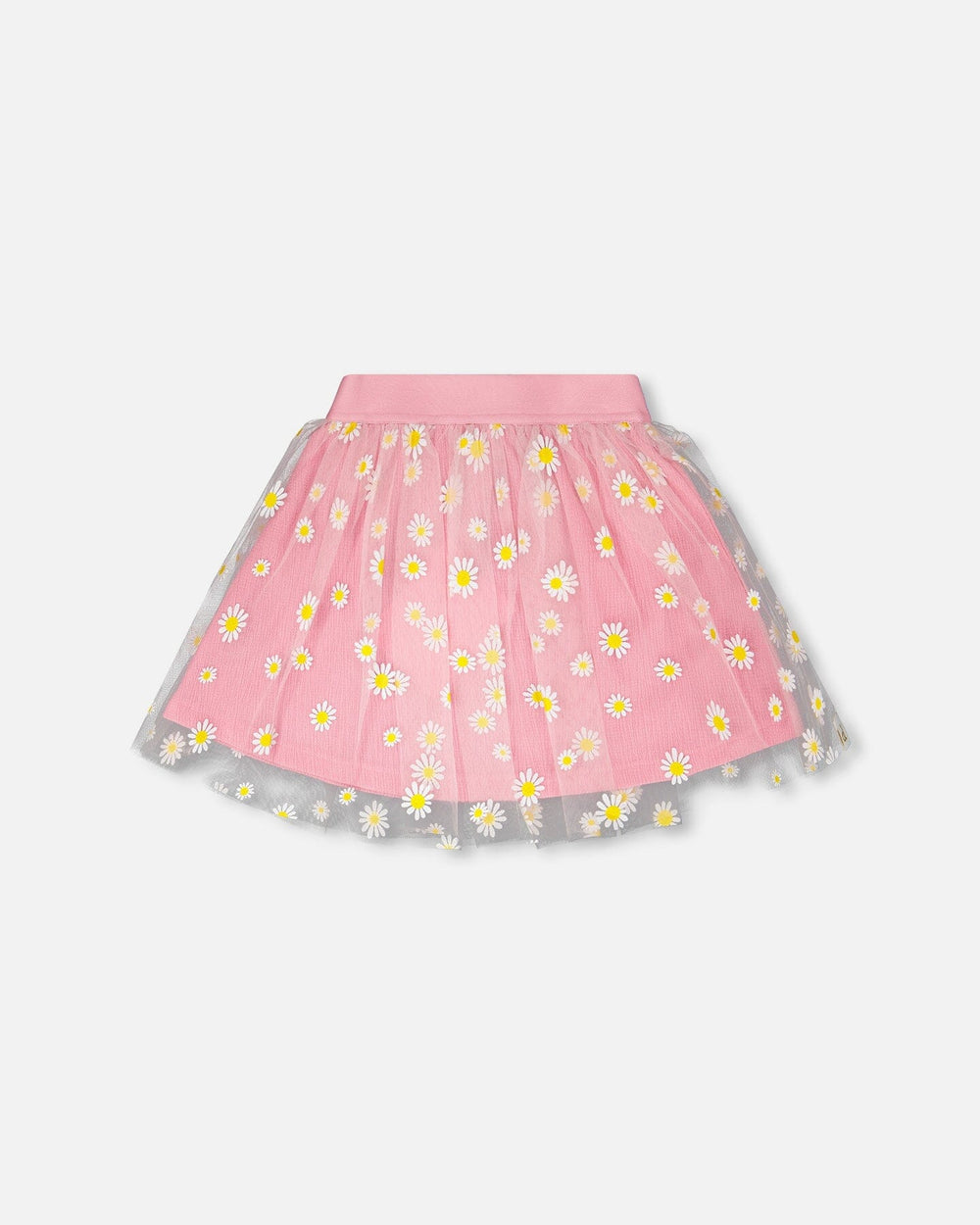 Jupe en maille et jersey froissé rose