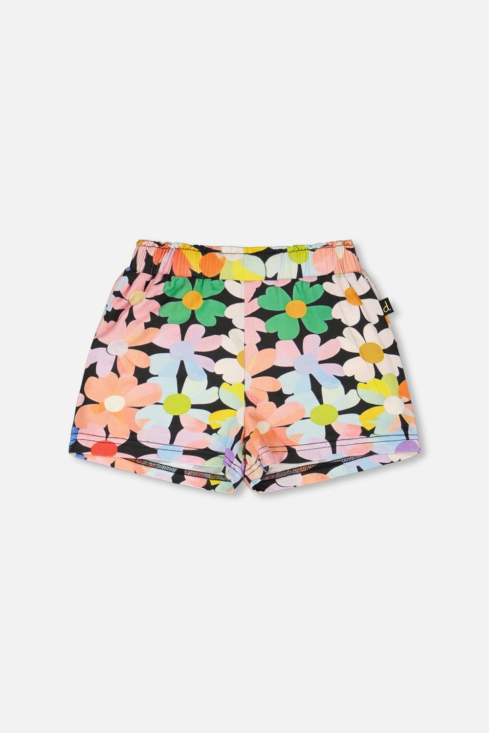 Short en jersey noir à imprimé fleuri