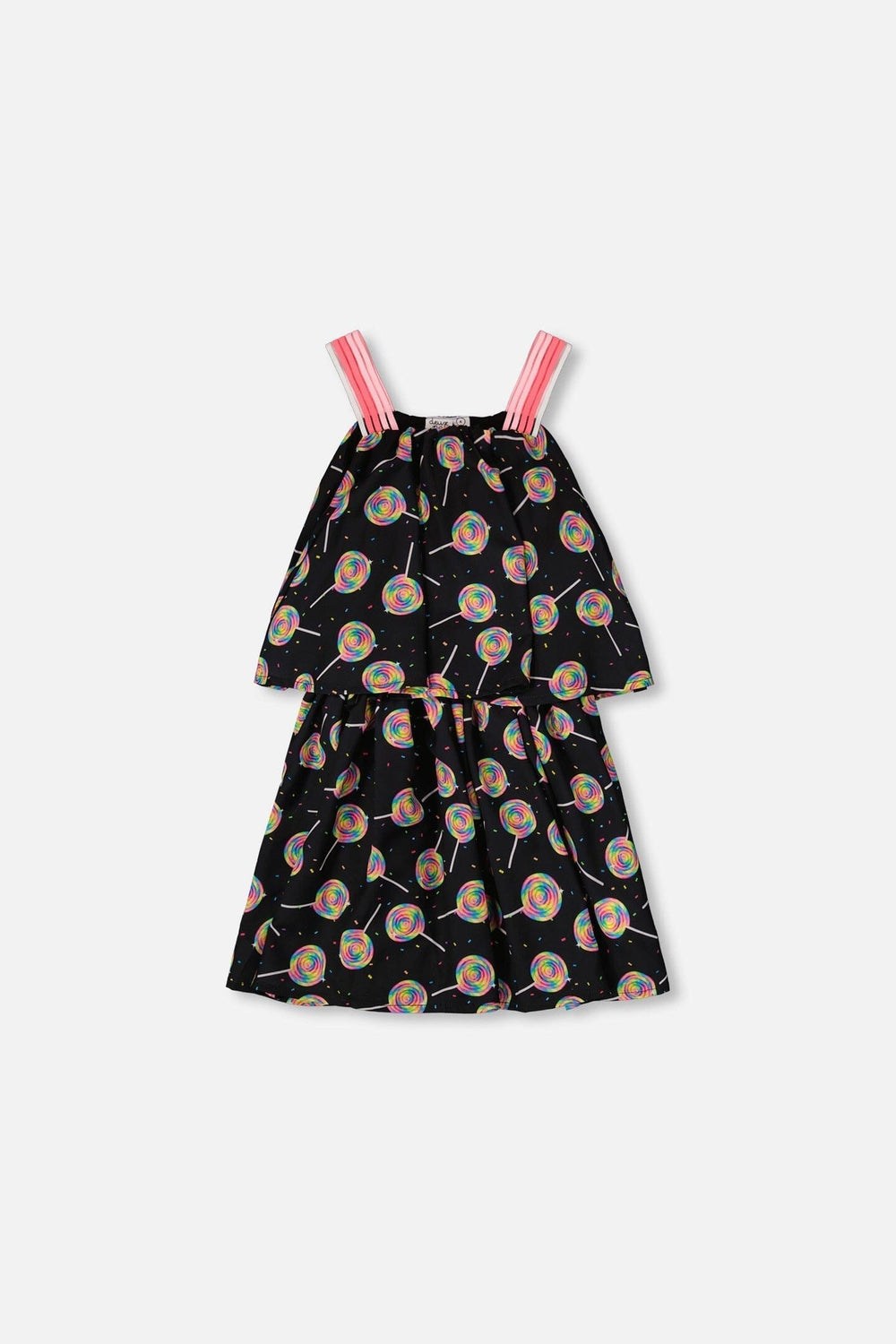 Woven Dress Black Lollipop Print